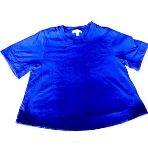 Wilfred blue crop top flare shirt size xxs